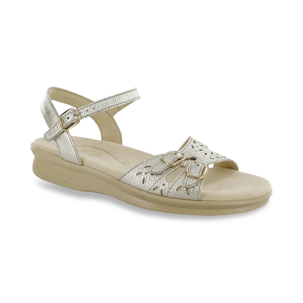 Sas duo linen gold sandals new in box sz 10.5 N